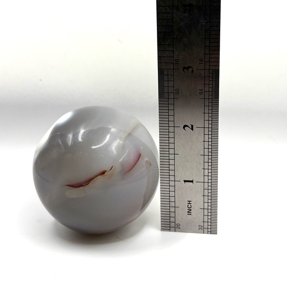 Set of 3 Crystal Spheres- Volcano Agate, Septarian & Orca Agate- with stand - Picture 8 of 10